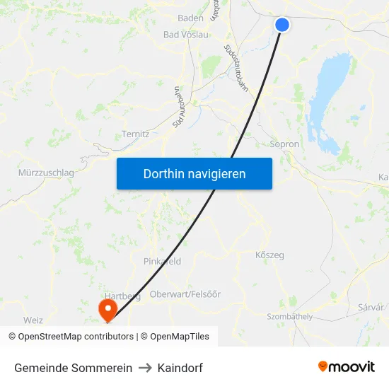 Gemeinde Sommerein to Kaindorf map