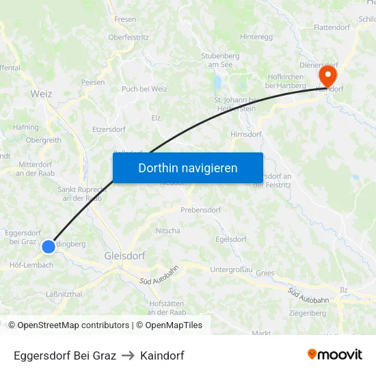 Eggersdorf Bei Graz to Kaindorf map