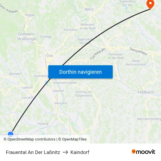 Frauental An Der Laßnitz to Kaindorf map
