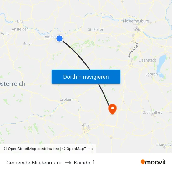 Gemeinde Blindenmarkt to Kaindorf map