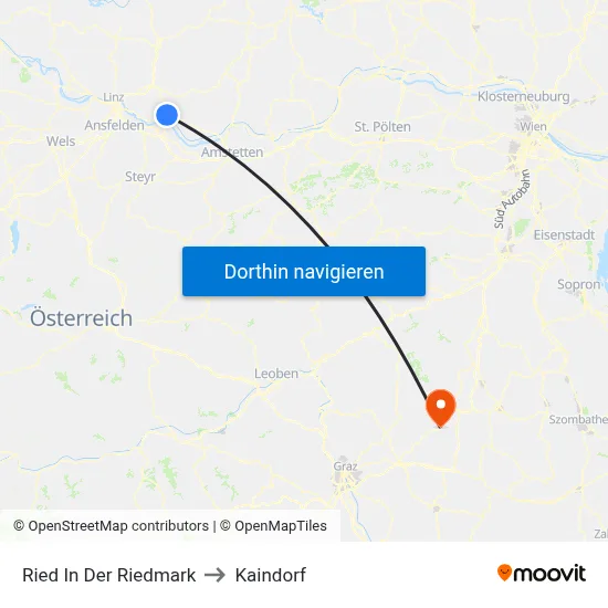 Ried In Der Riedmark to Kaindorf map