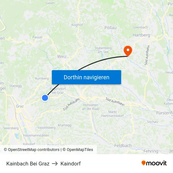 Kainbach Bei Graz to Kaindorf map