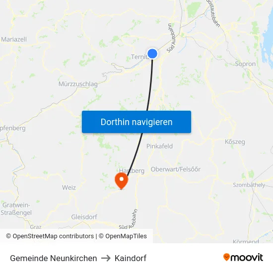 Gemeinde Neunkirchen to Kaindorf map