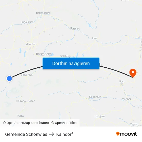 Gemeinde Schönwies to Kaindorf map