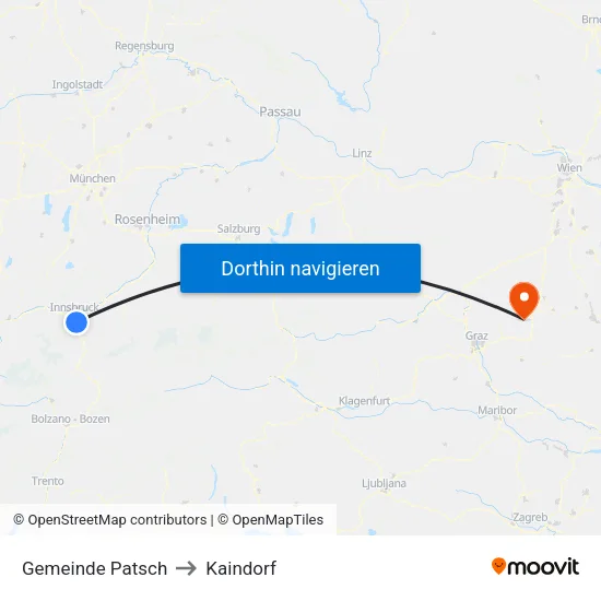 Gemeinde Patsch to Kaindorf map