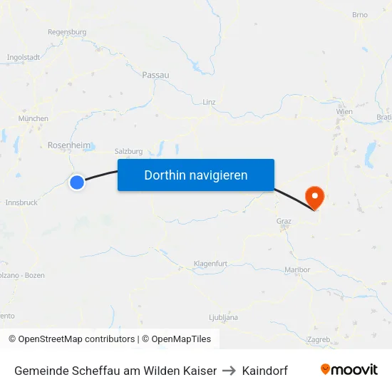 Gemeinde Scheffau am Wilden Kaiser to Kaindorf map