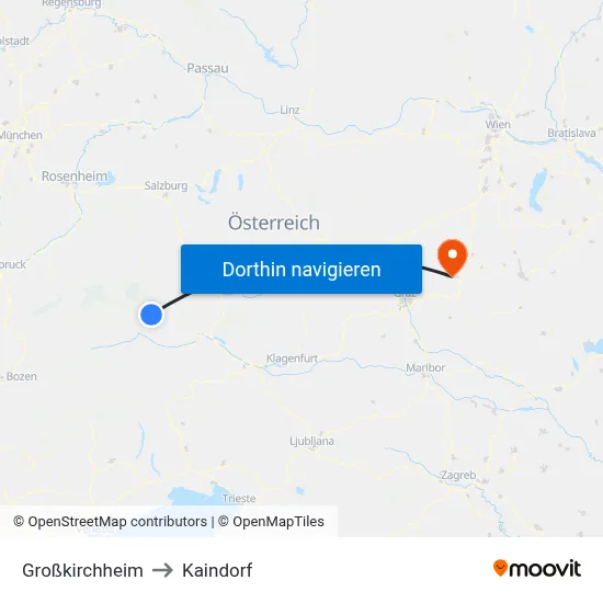 Großkirchheim to Kaindorf map