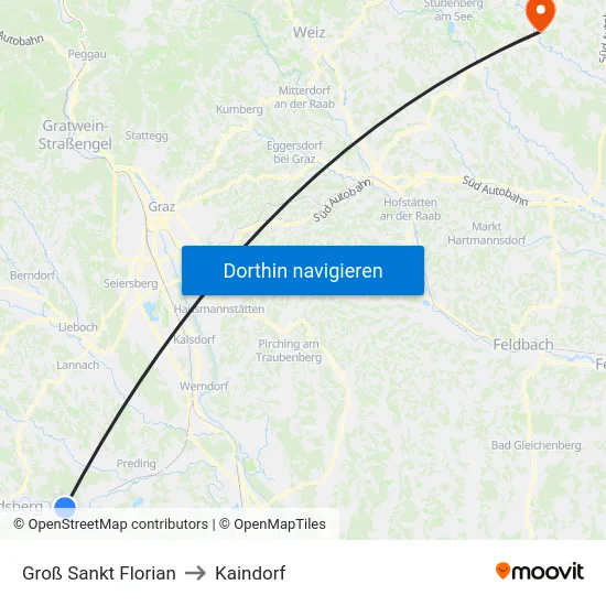 Groß Sankt Florian to Kaindorf map