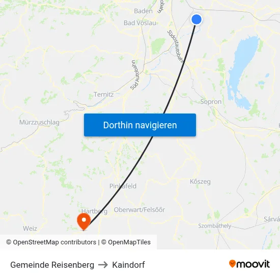Gemeinde Reisenberg to Kaindorf map