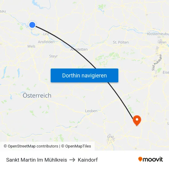 Sankt Martin Im Mühlkreis to Kaindorf map