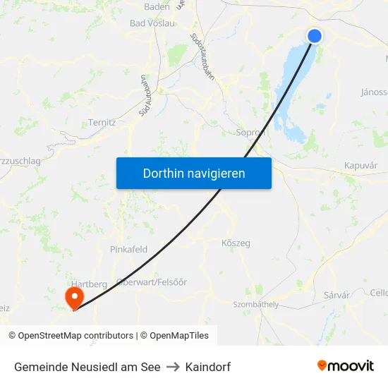 Gemeinde Neusiedl am See to Kaindorf map