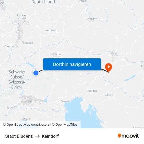 Stadt Bludenz to Kaindorf map