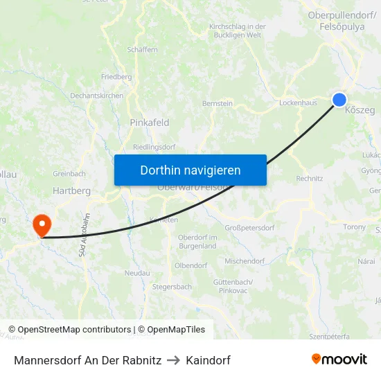 Mannersdorf An Der Rabnitz to Kaindorf map