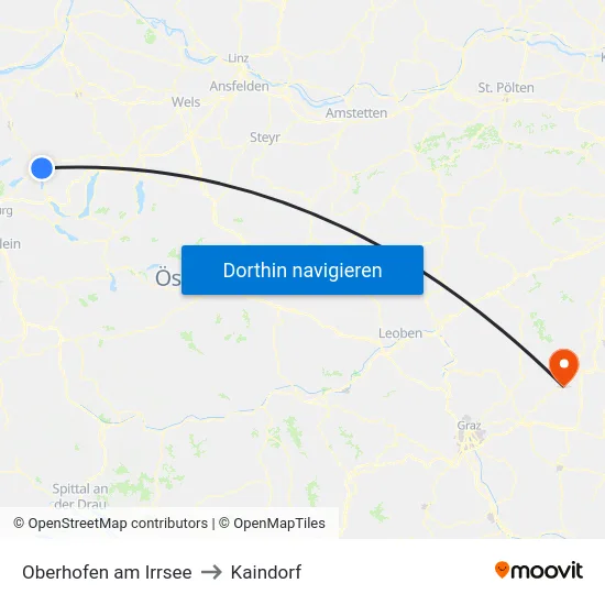 Oberhofen am Irrsee to Kaindorf map