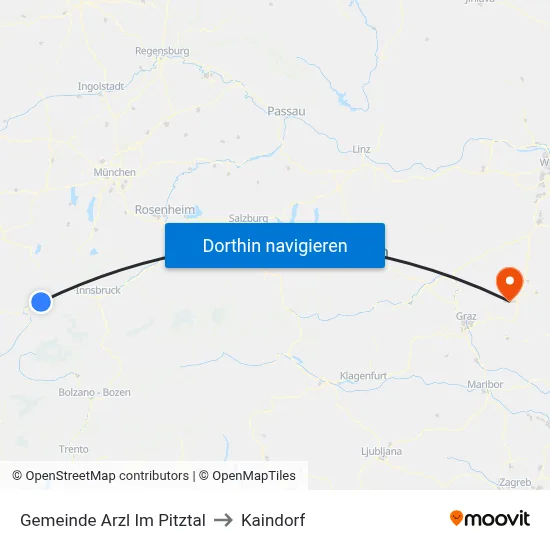 Gemeinde Arzl Im Pitztal to Kaindorf map
