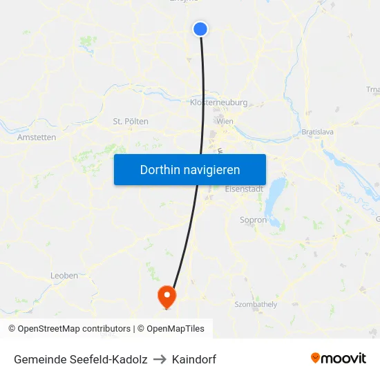 Gemeinde Seefeld-Kadolz to Kaindorf map