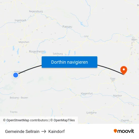 Gemeinde Sellrain to Kaindorf map