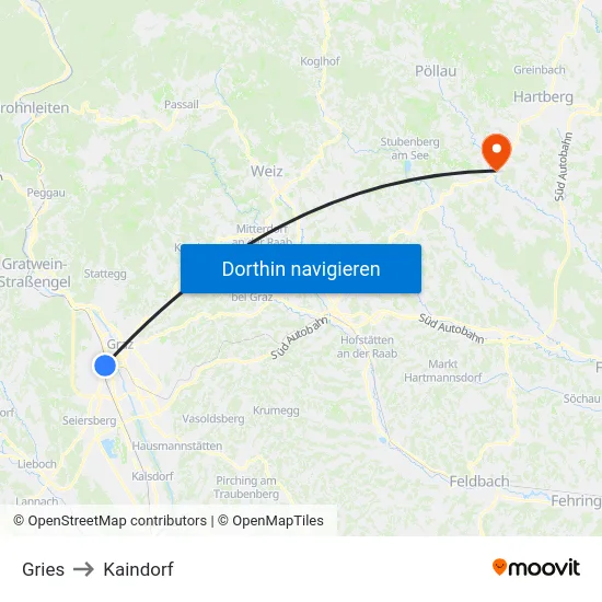 Gries to Kaindorf map