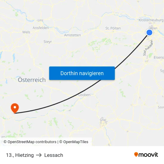 13., Hietzing to Lessach map