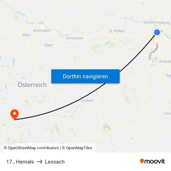 17., Hernals to Lessach map