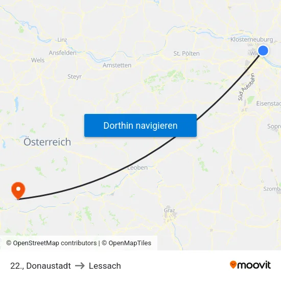 22., Donaustadt to Lessach map
