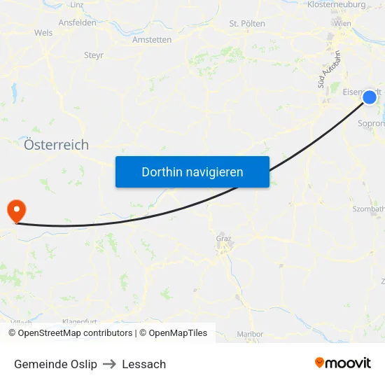 Gemeinde Oslip to Lessach map