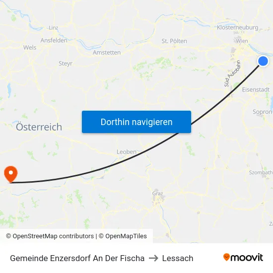 Gemeinde Enzersdorf An Der Fischa to Lessach map