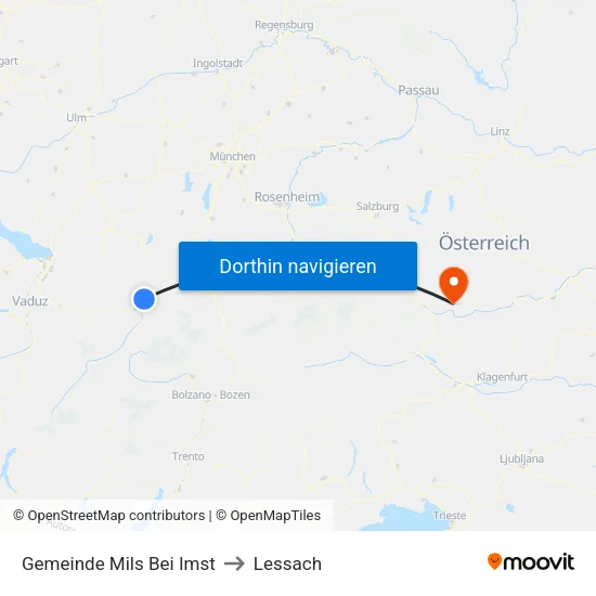 Gemeinde Mils Bei Imst to Lessach map