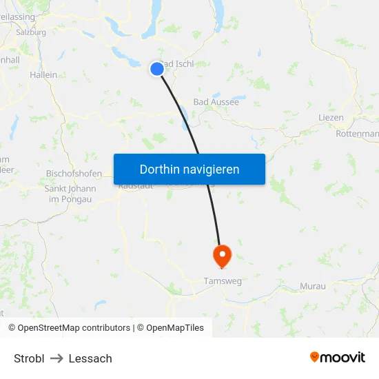 Strobl to Lessach map