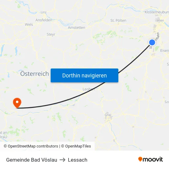 Gemeinde Bad Vöslau to Lessach map