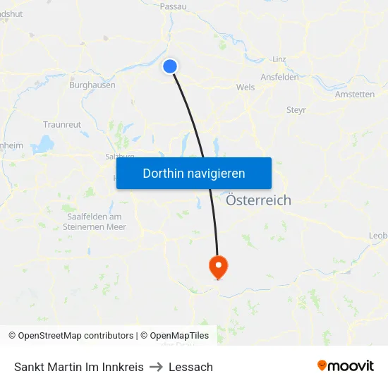 Sankt Martin Im Innkreis to Lessach map