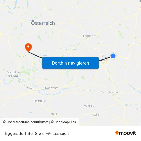 Eggersdorf Bei Graz to Lessach map