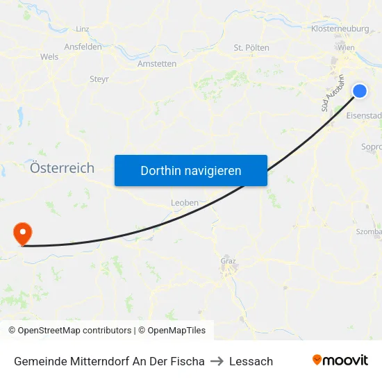 Gemeinde Mitterndorf An Der Fischa to Lessach map