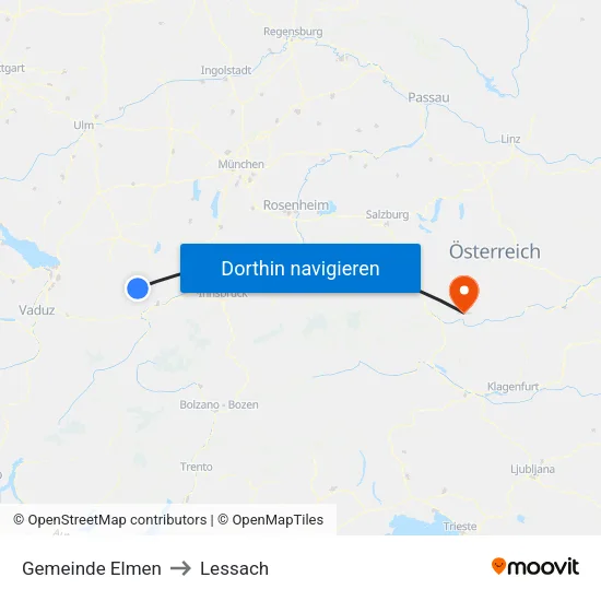 Gemeinde Elmen to Lessach map