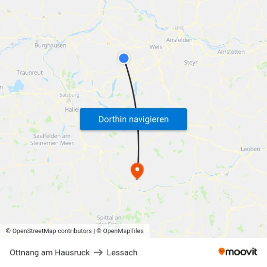 Ottnang am Hausruck to Lessach map