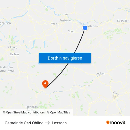 Gemeinde Oed-Öhling to Lessach map