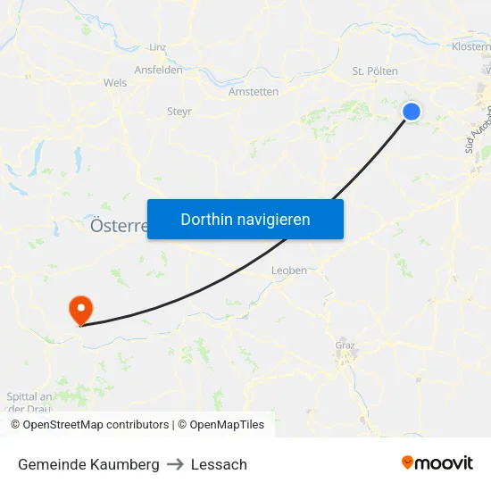 Gemeinde Kaumberg to Lessach map