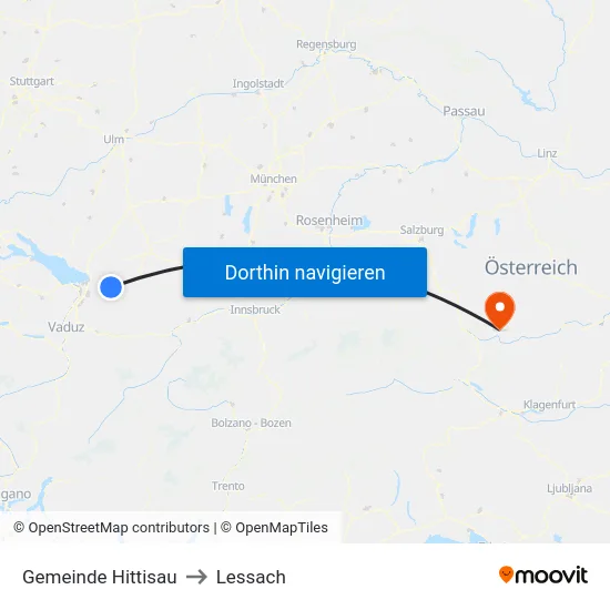 Gemeinde Hittisau to Lessach map