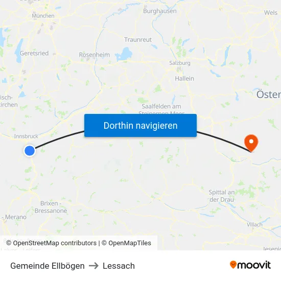 Gemeinde Ellbögen to Lessach map
