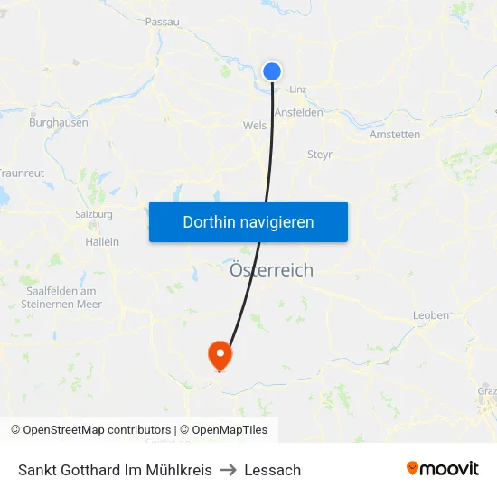 Sankt Gotthard Im Mühlkreis to Lessach map