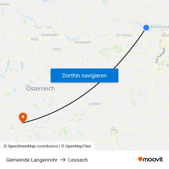 Gemeinde Langenrohr to Lessach map