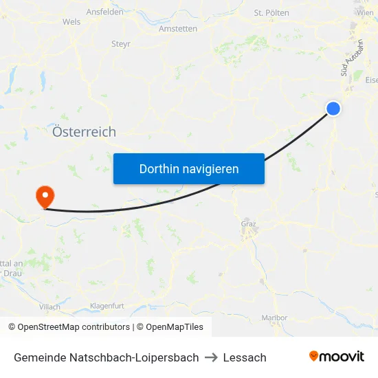 Gemeinde Natschbach-Loipersbach to Lessach map