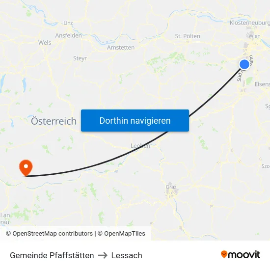 Gemeinde Pfaffstätten to Lessach map