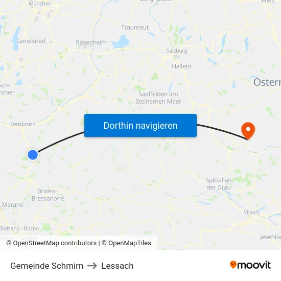 Gemeinde Schmirn to Lessach map