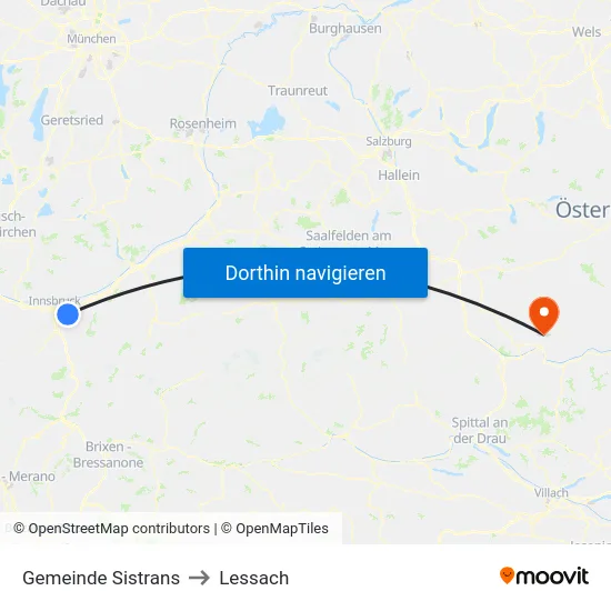Gemeinde Sistrans to Lessach map