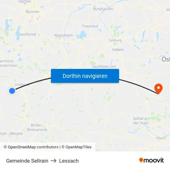 Gemeinde Sellrain to Lessach map