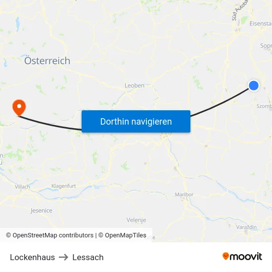 Lockenhaus to Lessach map