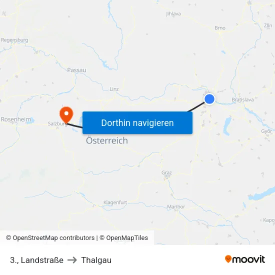 3., Landstraße to Thalgau map