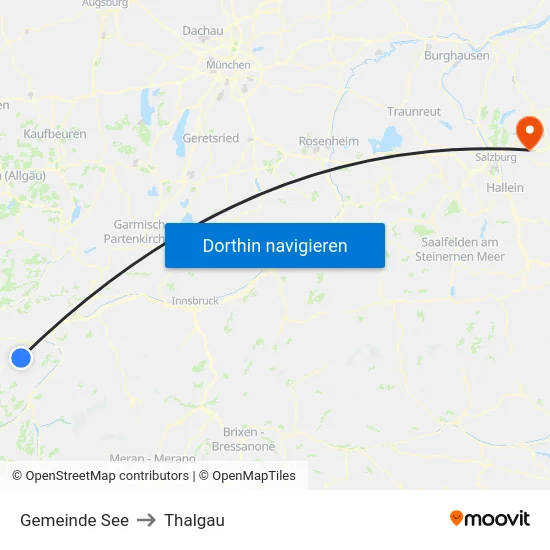 Gemeinde See to Thalgau map