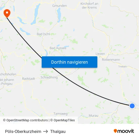 Pöls-Oberkurzheim to Thalgau map